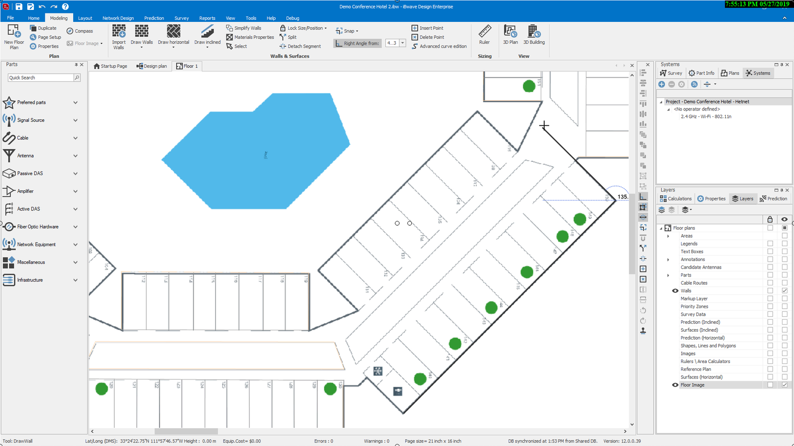 iBwave Release 12: Diagonal Drawing feature